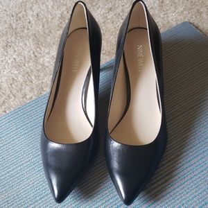 Nine West Black Leather Stilletto Heels